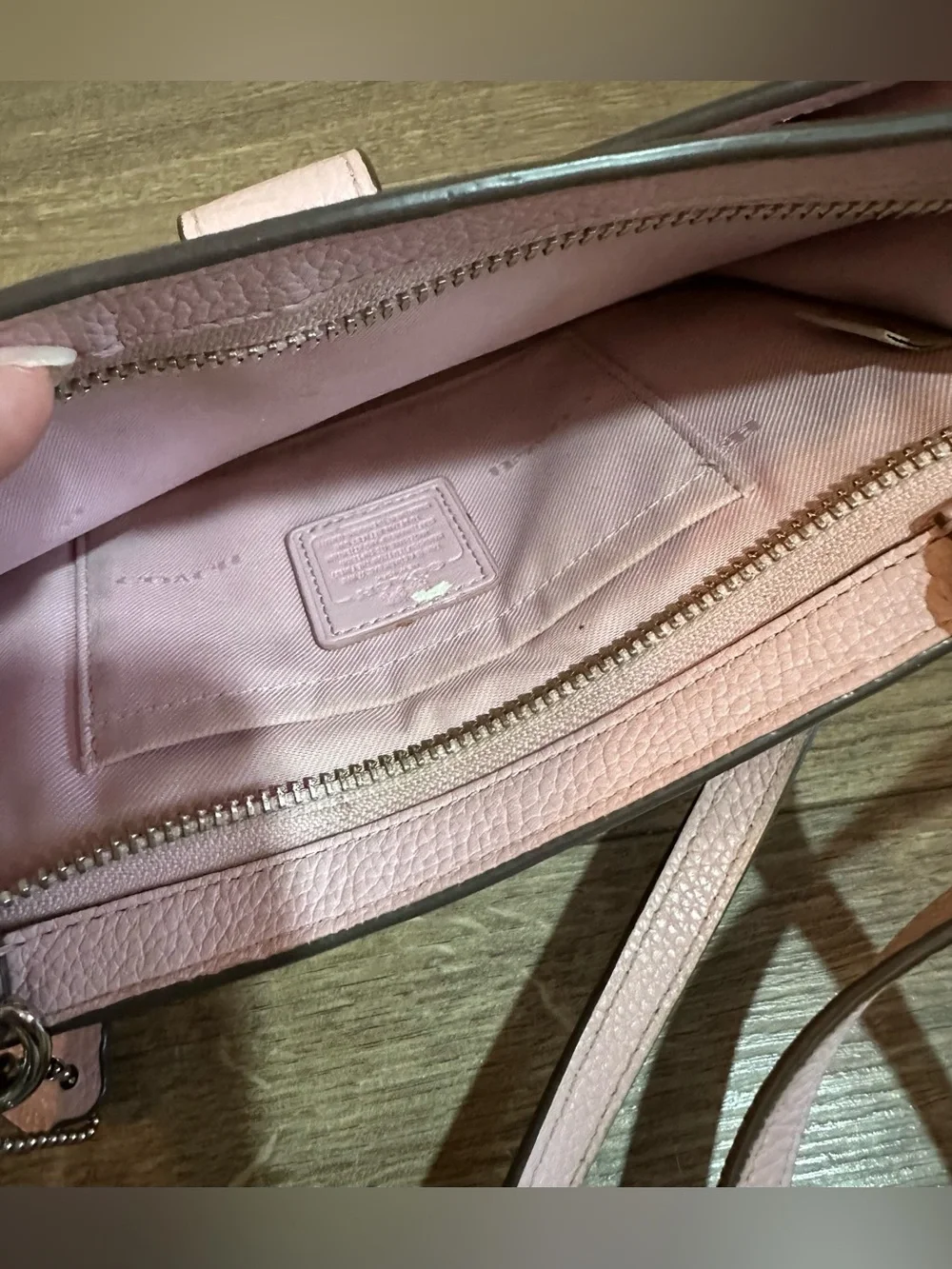 Coach Noa Pop Up Messenger Bag Pebbled Leather Pink Peony - Picture 14 of 15